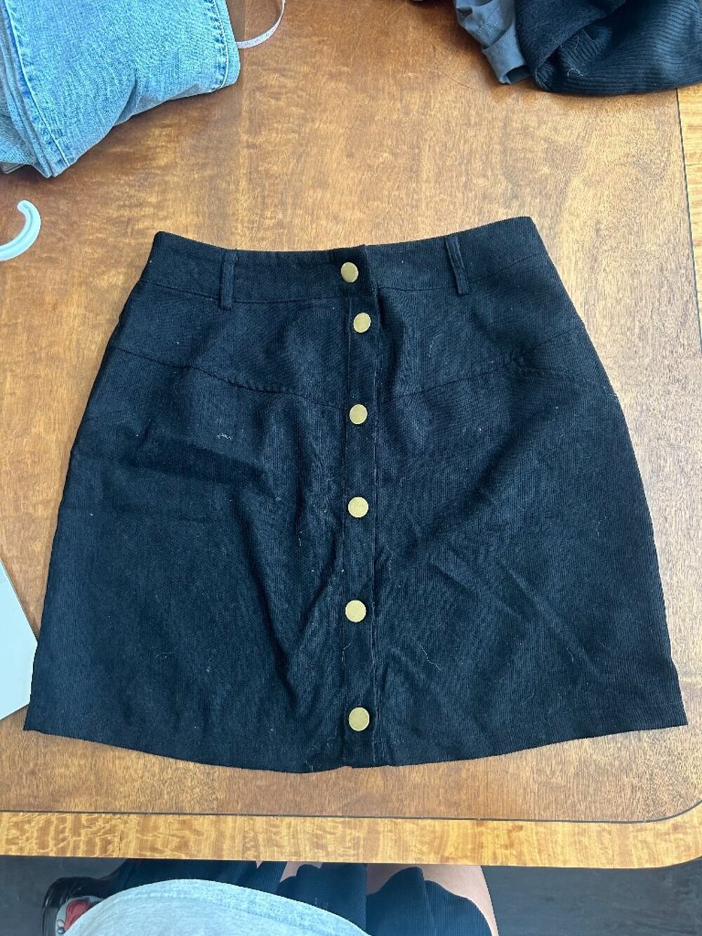 Black corduroy style skirt